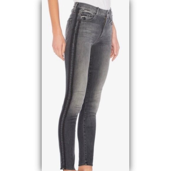 Mother High Waisted Looker Skinny Jeans In Miss Moody Two Shoes Racer Size 27 - Picture 1 of 9